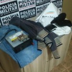 Material apreendido pela Policia Militar